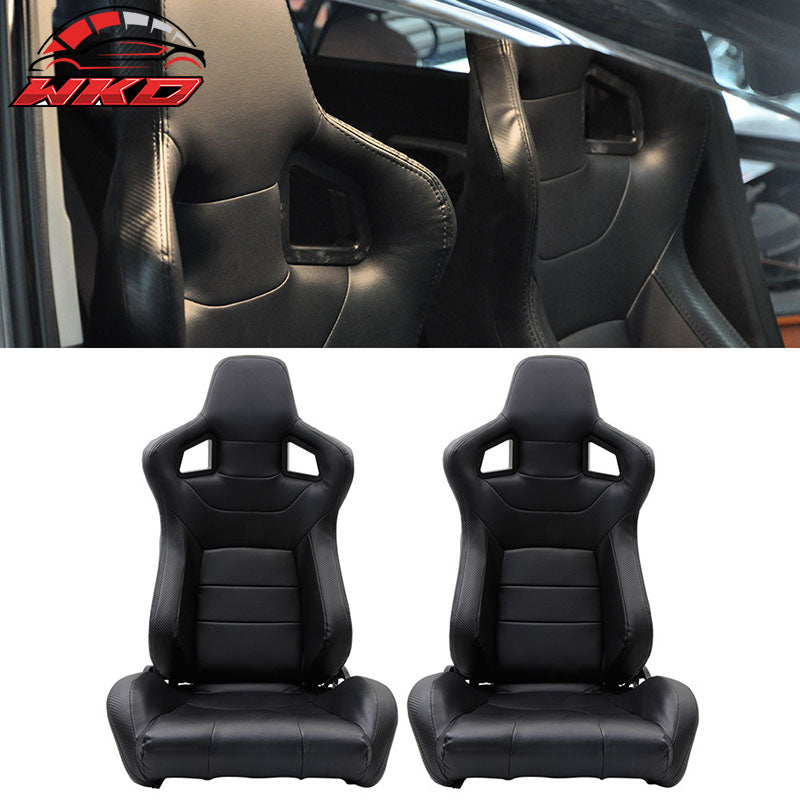 XL RACING SEATS PVC LEATHER BLACK VERSION 2