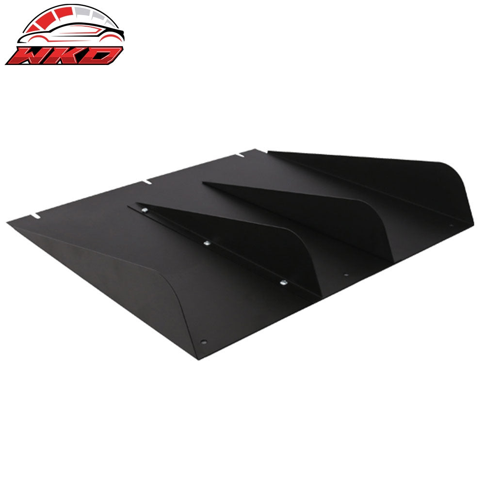 Wholesale 22"x21" Universal Rear Bumper Diffuser Canards 4 Shark Fins Matte Black Aluminum