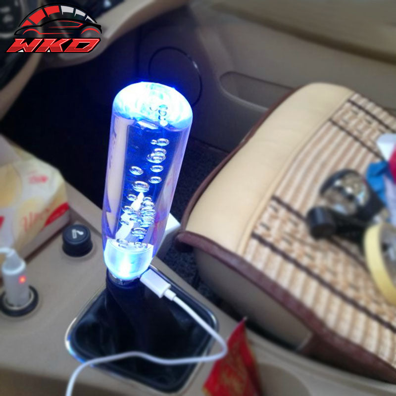 Universal Crystal Bubble LED Shift knob Shifter Head Manual Gear Shifter Cover