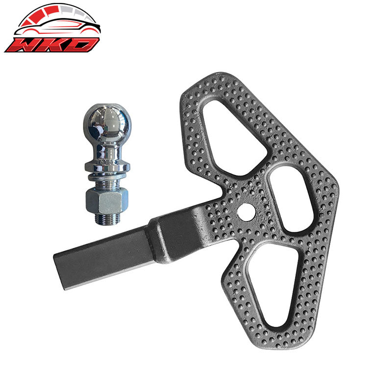 Universal V3 Style Rear Black Tow Hook Hitch Step w/ Drawbar Bolts Steel