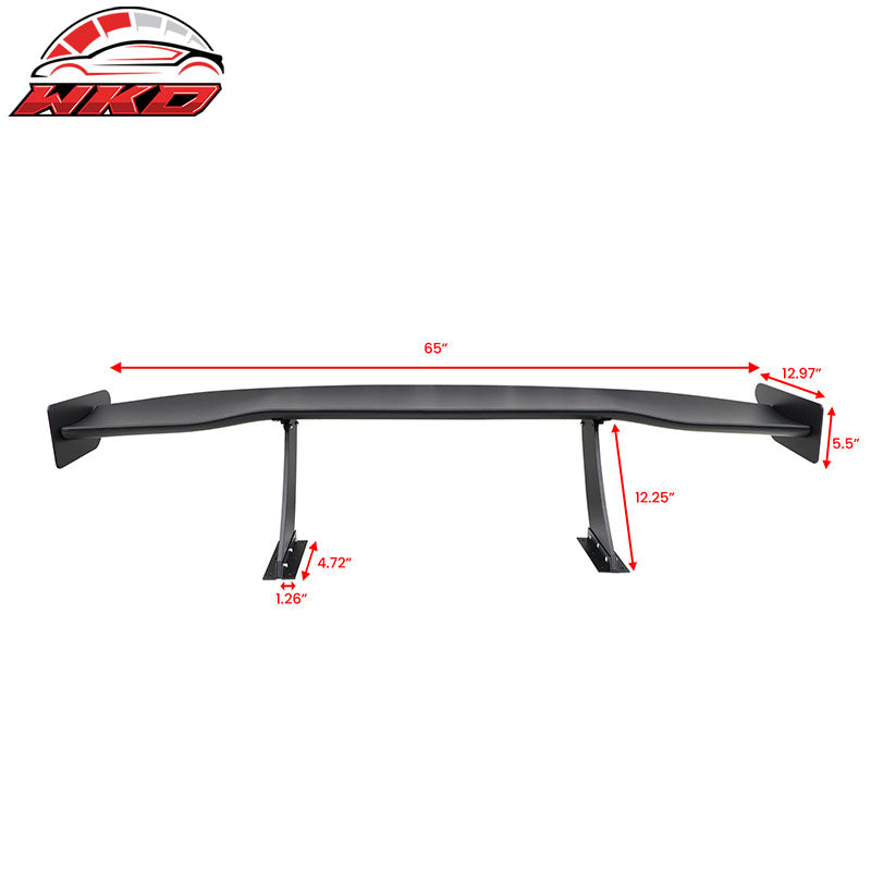 Universal 65" GT Trunk Spoiler Adjustable Rear Racing Wing (V4A Leg + V4A Plate)