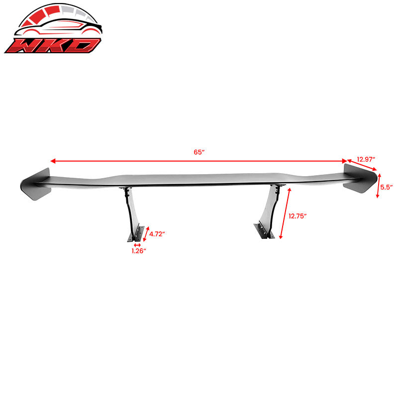 Universal 65" GT Trunk Spoiler Adjustable Rear Racing Wing (V4B Leg + V4A Plate)