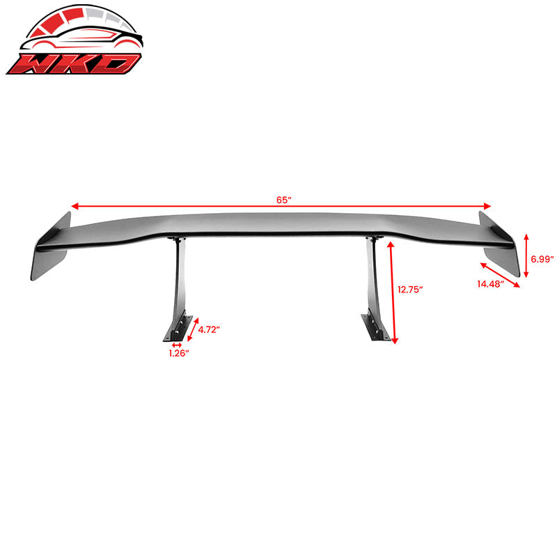 Universal 65" GT Trunk Spoiler Adjustable Rear Racing Wing (V4B Leg + V4D Plate)