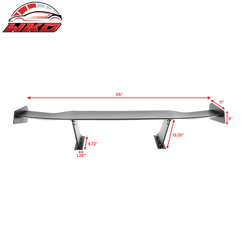 Universal 65" GT Trunk Spoiler Adjustable Rear Racing Wing (V4C Leg + V4C Plate)