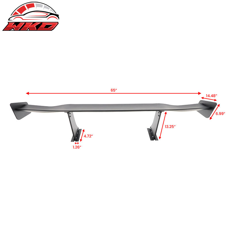 Universal 65" GT Trunk Spoiler Adjustable Rear Racing Wing (V4C Leg + V4D Plate)