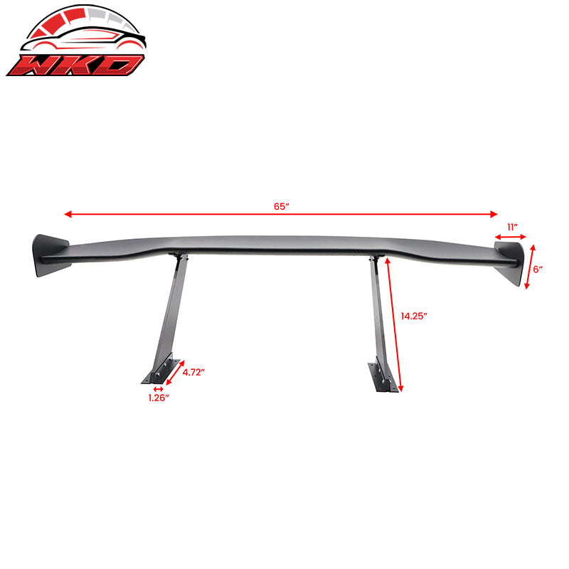 Universal 65" GT Trunk Spoiler Adjustable Rear Racing Wing (V4D Leg + V4C Plate)