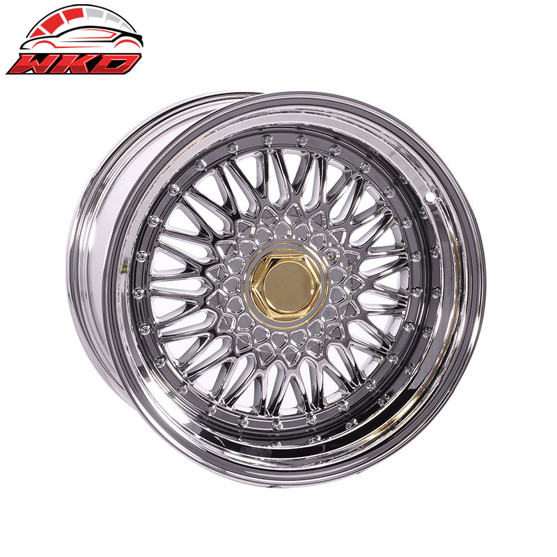 (4) 17X10 +25 5X100 / 5X114.3 Step Lip Deep Dish Mesh Wheels Rim(Infiniti Lexus)