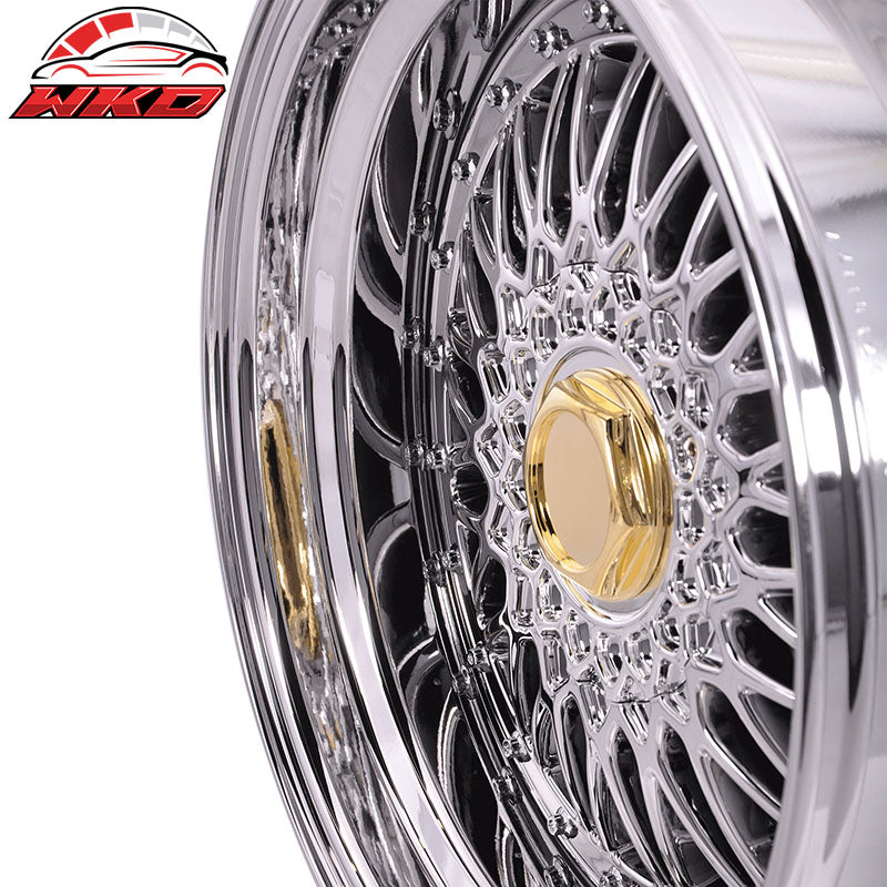 (4) 17X10 +25 5X100 / 5X114.3 Step Lip Deep Dish Mesh Wheels Rim(Infiniti Lexus)