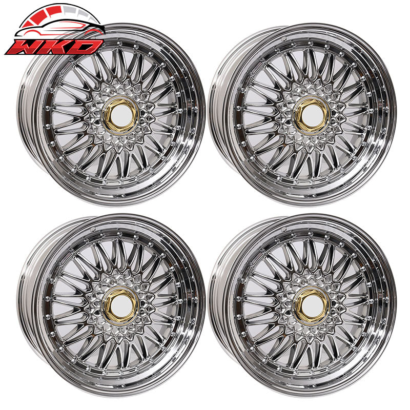 Wholesale (4) 18X8.0 +35 5X114.3 / 5X120 Step Lip Deep Dish Mesh Wheels Rim(Lincoln Mazda) - Wikond Auto