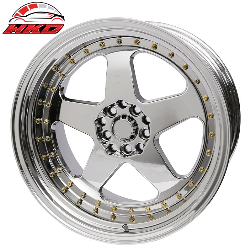 (4) 18X10 +30 5X100 / 5X114.3 Step Lip 5 Spoke Wheels Rim Kit Replacement