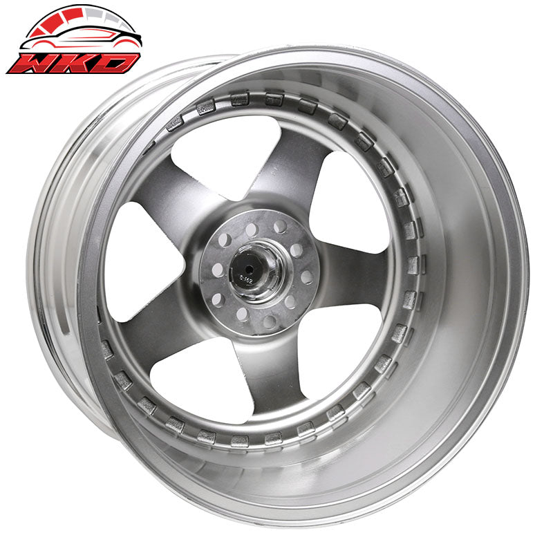 (4) 18X10 +30 5X100 / 5X114.3 Step Lip 5 Spoke Wheels Rims Kit Accessories