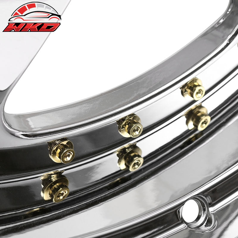 (4) 18X9.0 +30 5X100 / 5X114.3 Step Lip 5 Spoke Wheels Rim Replacement - Chrome
