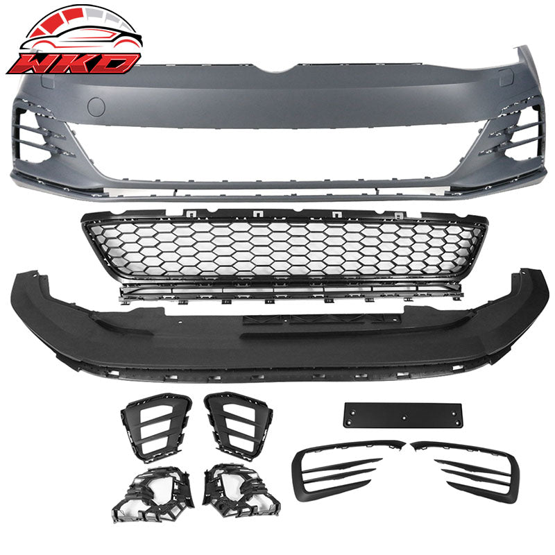 Wholesale 17-19 VW Golf MK7 7.5 GTI Style Front Bumper Cover w/ Fog Lights Grille