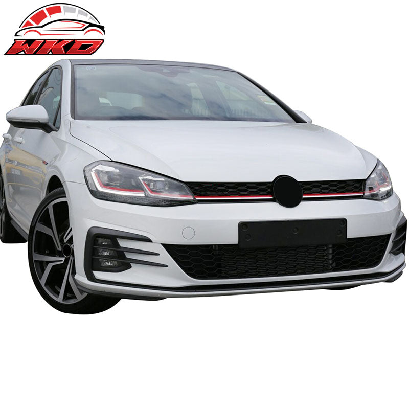 Fits 17-19 VW Golf MK7 7.5 GTI Style Front Bumper Cover w/ Fog Lights Grille