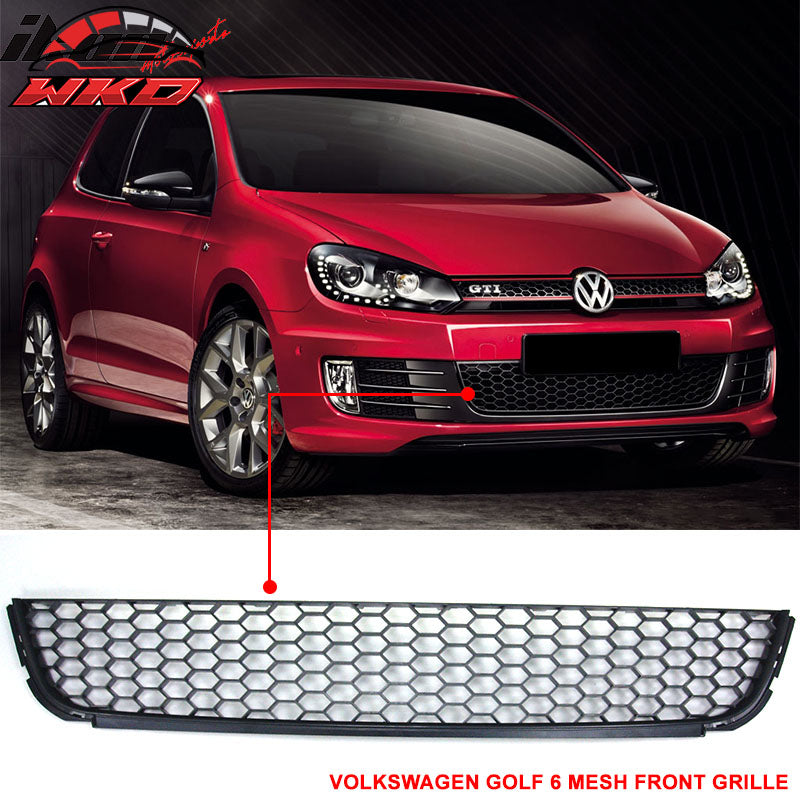 Fit 10-14 Volkswegen Golf MK6 GTI Jetta Front Upper + Lower Grille W/Chrome Trim