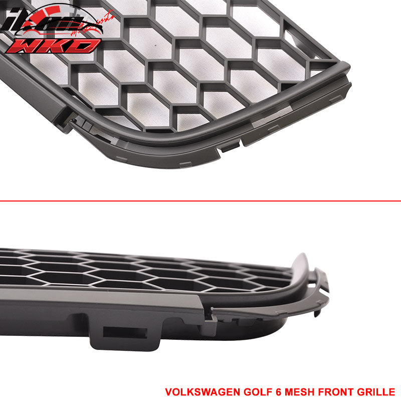 Fit 10-14 Volkswegen Golf MK6 GTI Jetta Front Upper + Lower Grille W/Chrome Trim