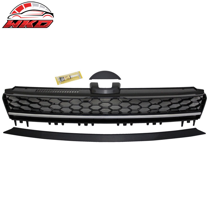 Wholesale 14-17 VW Golf 7 MK7 GTI Style Front High Bar Black Chrome Trim Mesh Grille