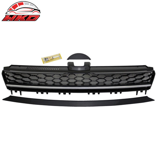 Wholesale 14-17 VW Golf 7 MK7 GTI Style Front High Bar Black Chrome Trim Mesh Grille - Wikond Auto