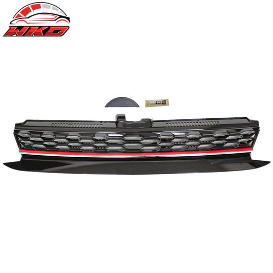 Wholesale 17-19 VW Golf MK7 7.5 GTI Style Mesh Hood Upper Grille w/ Red Trim - Wikond Auto