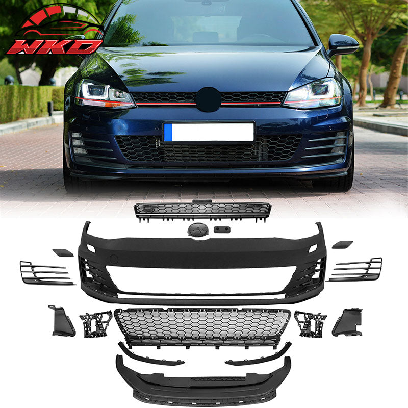 Fits 15-16 Golf 7 MK7 GTI Type Bumper Conversion + Front Grill Logo Badge Base