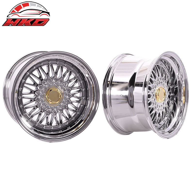Wholesale (2) 17X10 +25 5X100 / 5X114.3 Step Lip Deep Dish Mesh Wheels Rim (Acura Dodge) - Wikond Auto