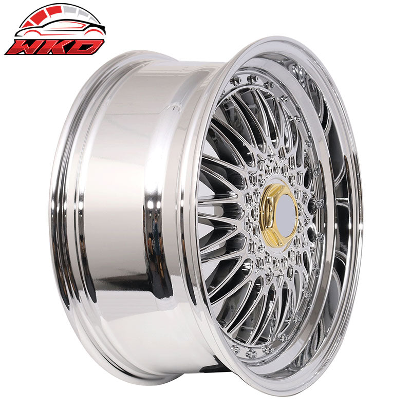 (2) 18X8.0 +35 5X114.3 / 5X120 Step Lip Deep Dish Mesh Wheels Rim (Tesla Toyota)
