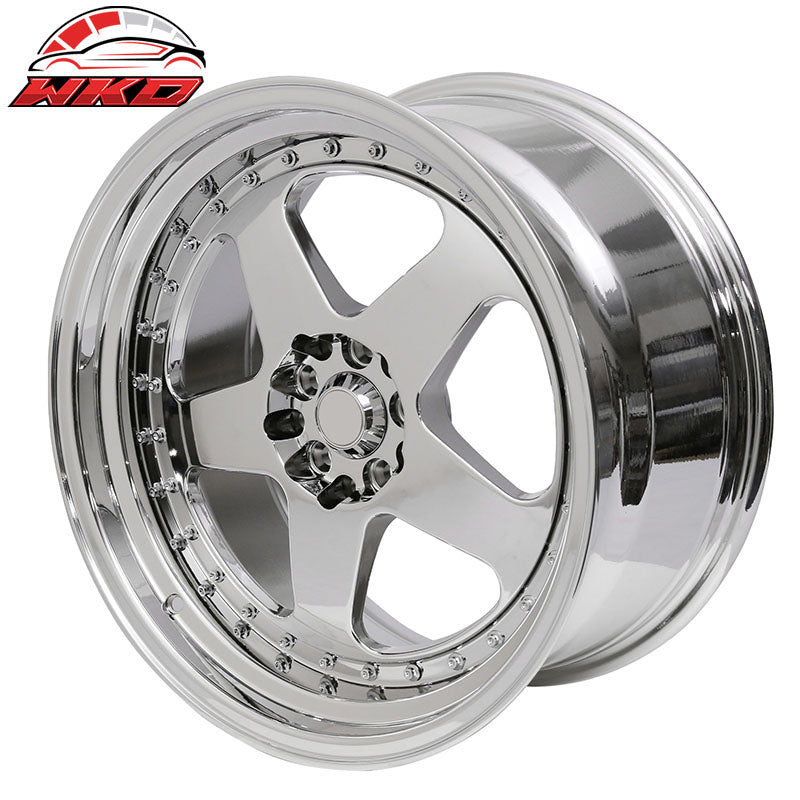 (2) 18X10 +30 5X100 / 5X114.3 Step Lip 5 Spoke Wheels Rim Kit Replacement
