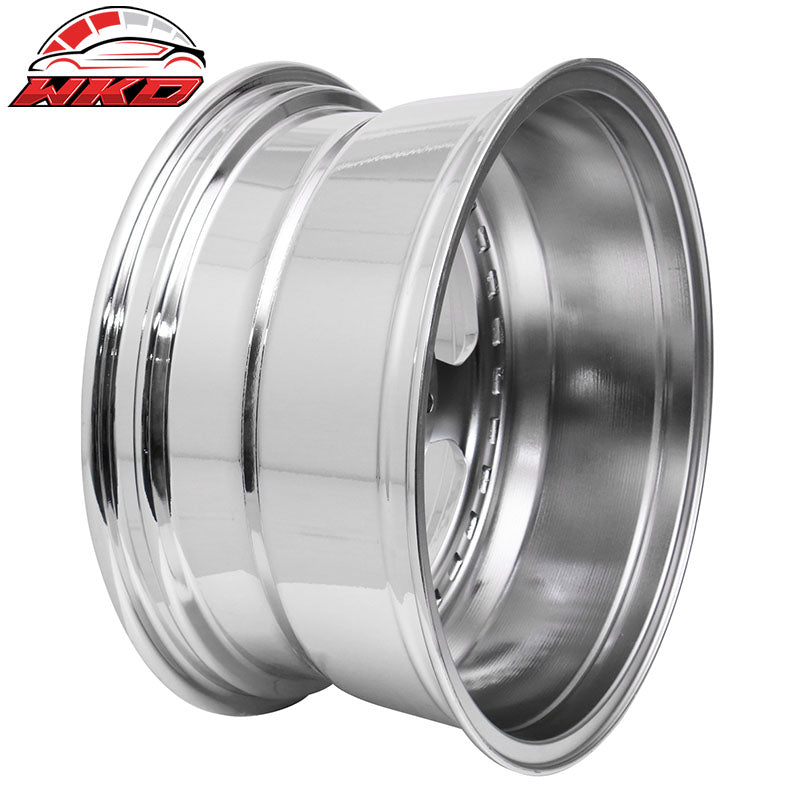 (2) 18X9.0 +30 5X100 / 5X114.3 Step Lip 5 Spoke Wheels Rim Replacement - Chrome