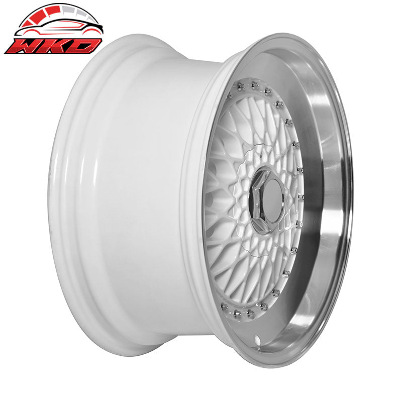 (2) 17X8.5 +25 5X100 / 5X114.3 Step Lip Deep Dish Mesh Wheels Replacement