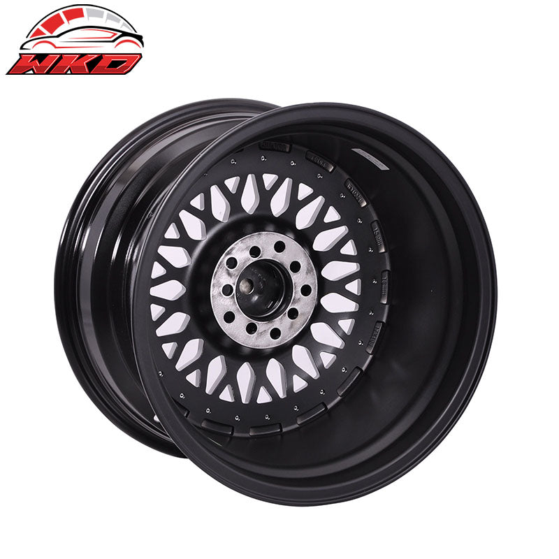 (4) 17X8.5 +25 5X100 / 5X114.3 Step Lip Deep Dish Mesh Wheels Rim (Ford Genesis)
