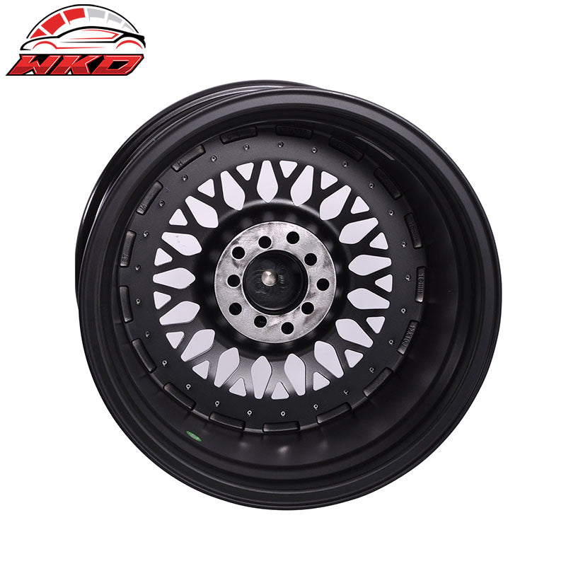 (4) 17X8.5 +25 5X100 / 5X114.3 Step Lip Deep Dish Mesh Wheels Rim (Ford Genesis)