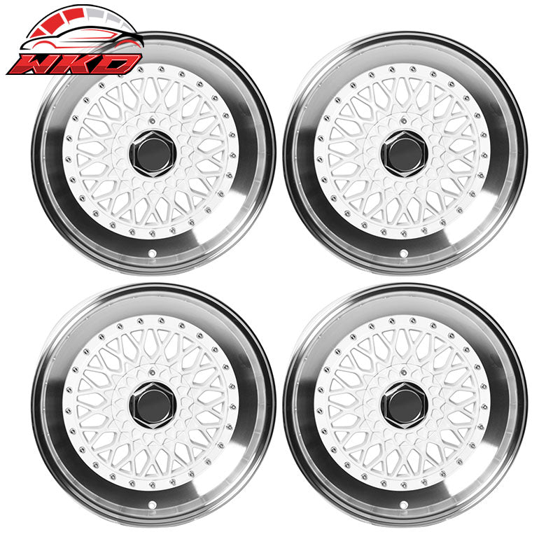 Wholesale (4) 17X8.5 +25 5X100 / 5X114.3 Step Lip Deep Dish Mesh Wheels Rims Replacment